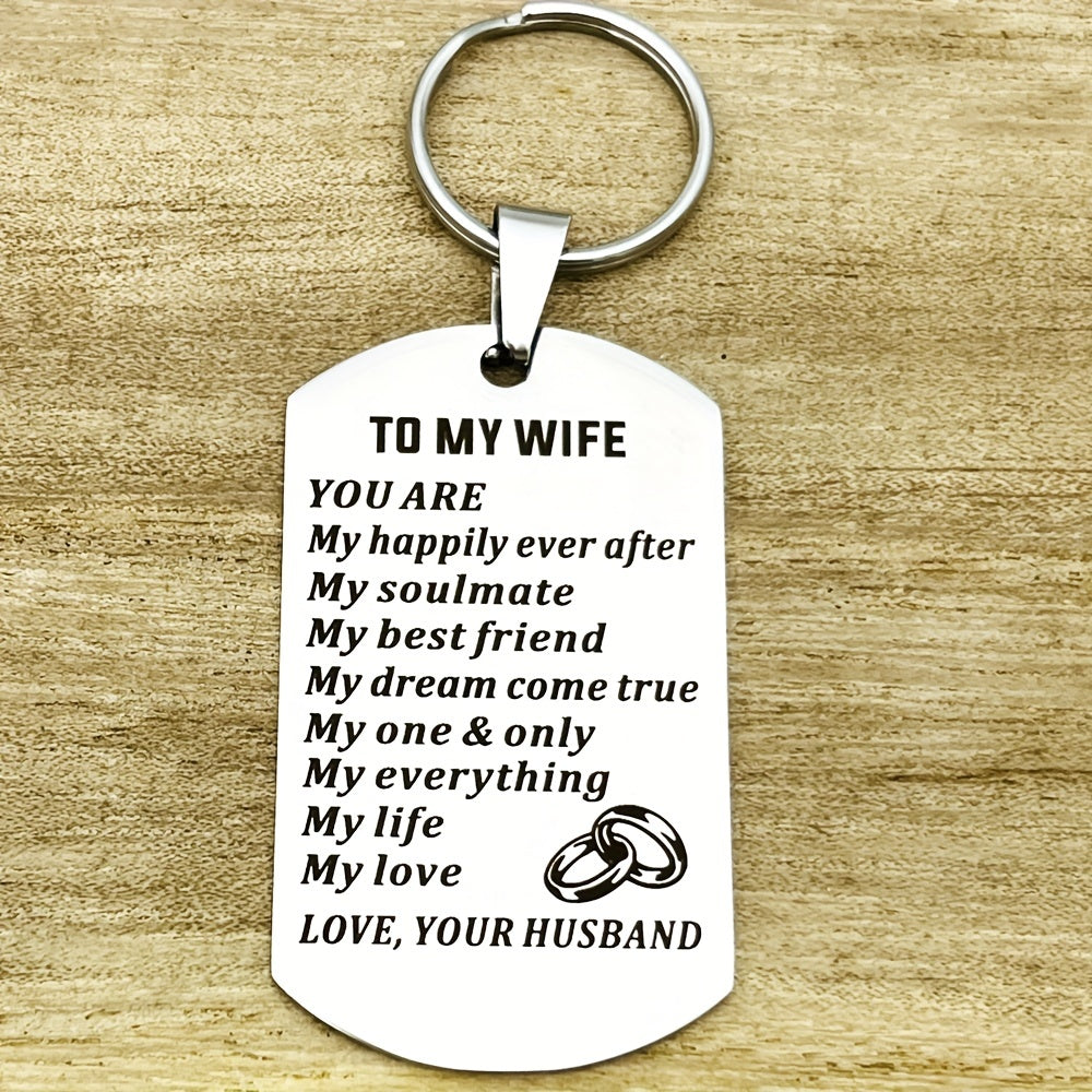 Soulmate Anniversary Valentine Wedding Keychain For Men, Gifts For Love Husband Wife Girlfriend Boyfriend, Birthday Christmas Present
