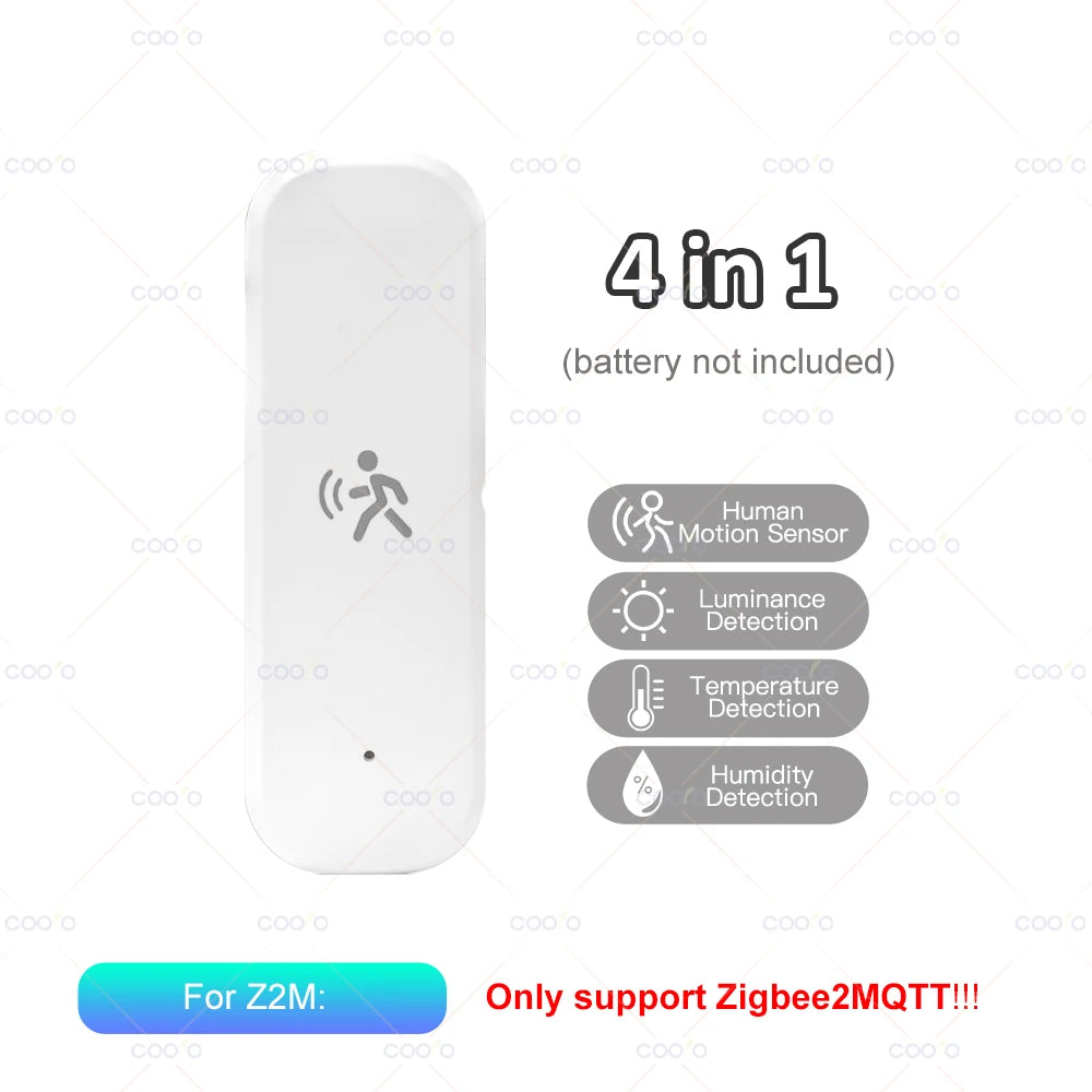 10G MmWave Radar Zigbee Human Motion Sensor with Illuminance Temperature Humidity Detector Support Tuya Zigbee or Zigbee2MQTT