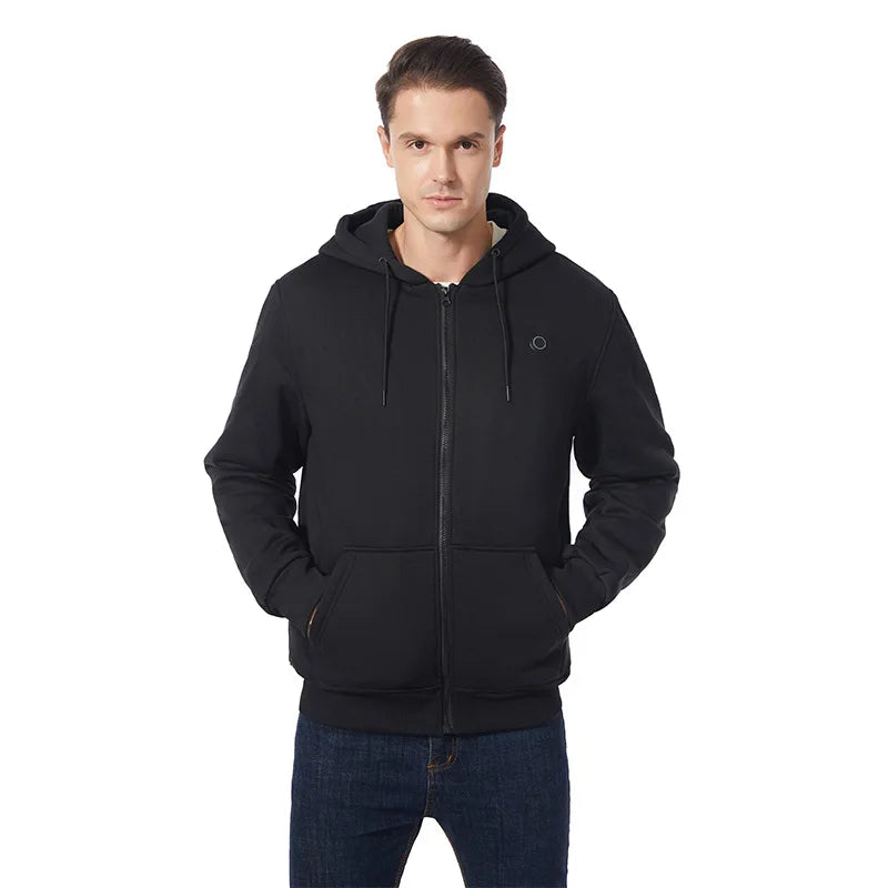 10 Areas Intelligent USB Heating Hoodie for Men Women Winter Smart Thermal Hooded Sweatshirt Couple Style Outdoor Sportswear