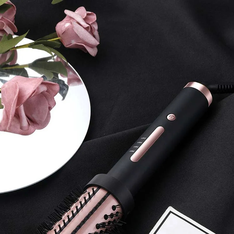 Ceramic Coating Thermal Hair Curler Brush with PTC Fast Heater Electric LCD Display Styling Comb Household Application
