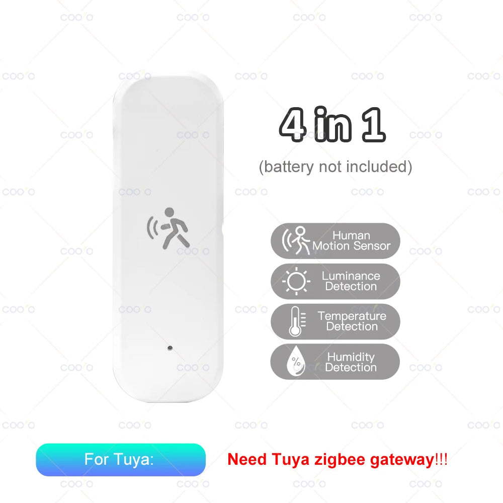 10G MmWave Radar Zigbee Human Motion Sensor with Illuminance Temperature Humidity Detector Support Tuya Zigbee or Zigbee2MQTT