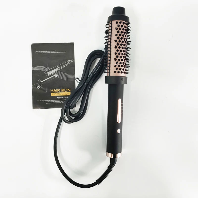 Ceramic Coating Thermal Hair Curler Brush with PTC Fast Heater Electric LCD Display Styling Comb Household Application