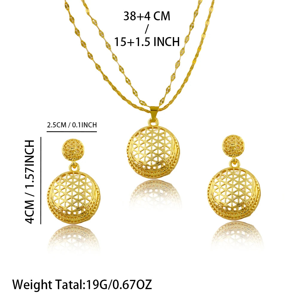 Ladies' necklace pendant and earring set, chic jewelry set gift, party and wedding accessories, elegant jewelry ladies' style