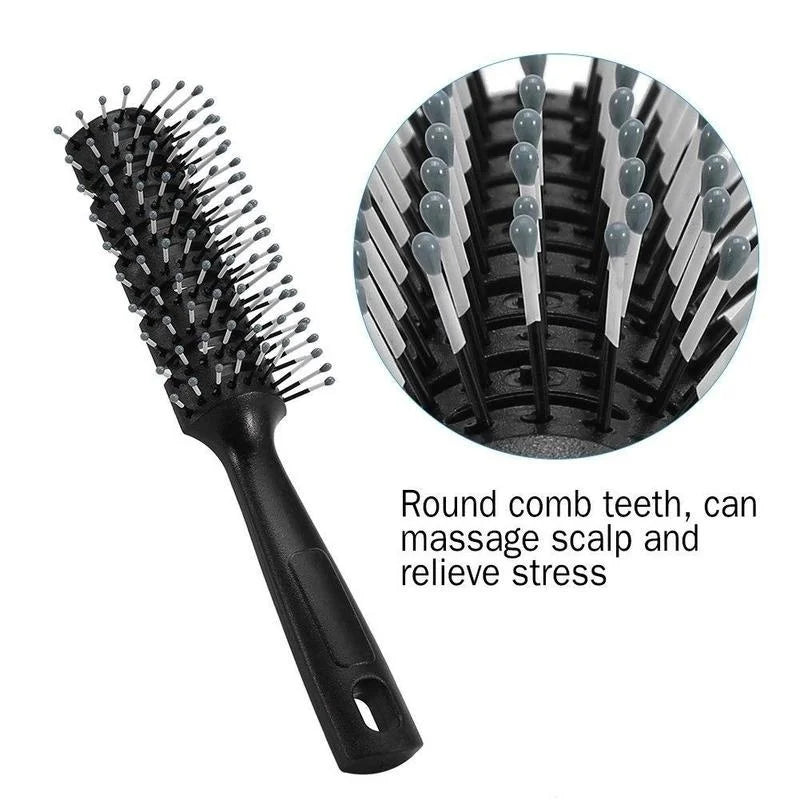 New Practical 1pcs Men Hair Brush Ceramic Iron Round Comb Barber Dressing Salon Styling Suitable Hair Care Tools