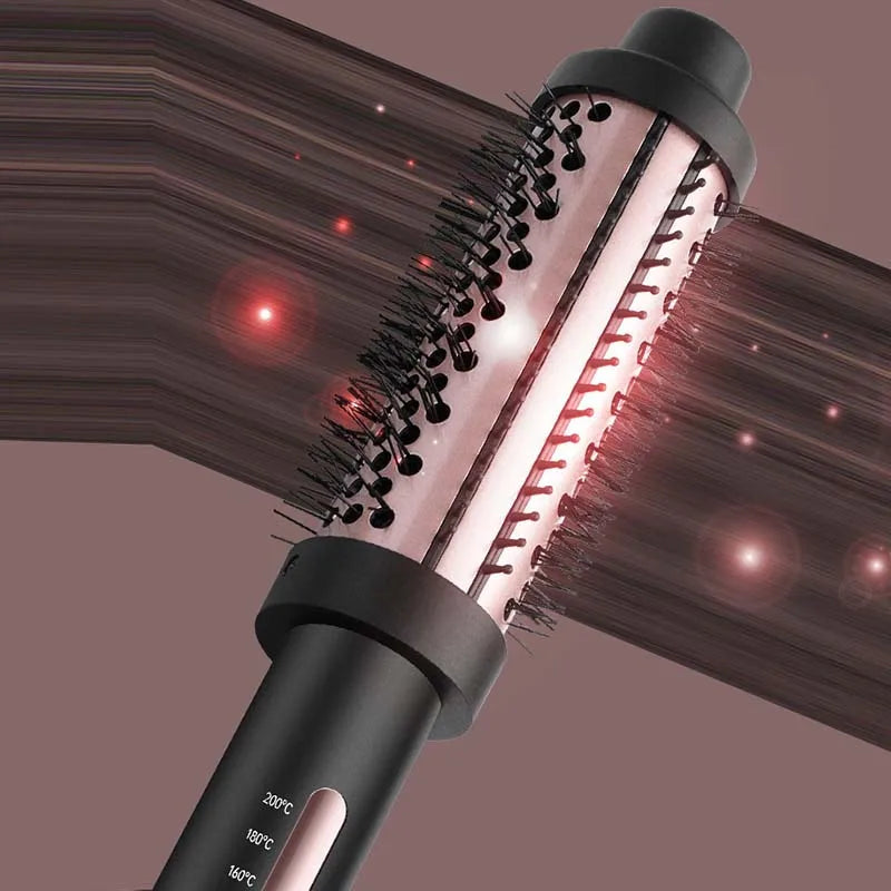 Ceramic Coating Thermal Hair Curler Brush with PTC Fast Heater Electric LCD Display Styling Comb Household Application